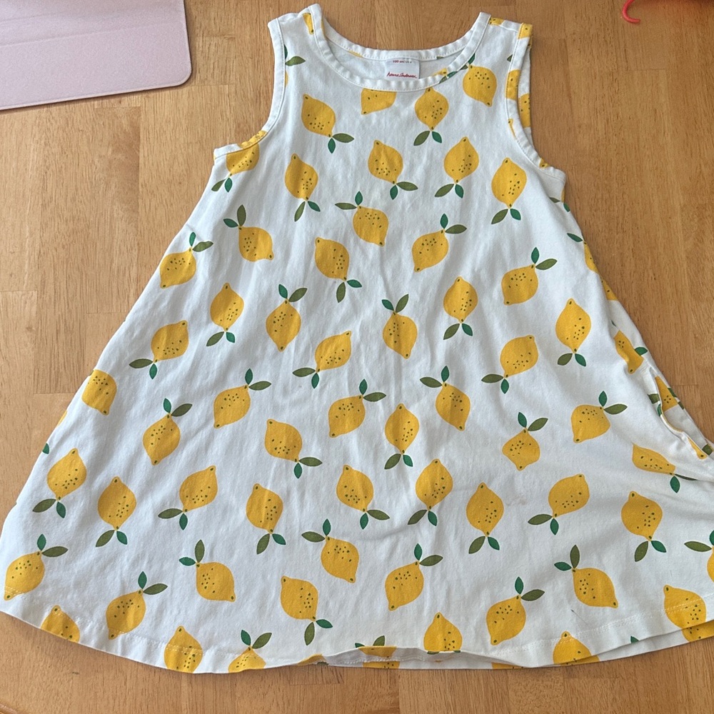 Hanna Andersson Yellow Lemon Print Dress